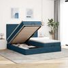 vidaXL Ottoman bed met matrassen 200x200cm fluweel donkerblauw