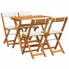 vidaXL Bistroset met kussen 5 pcs Olie naturel Massief Acaciahout