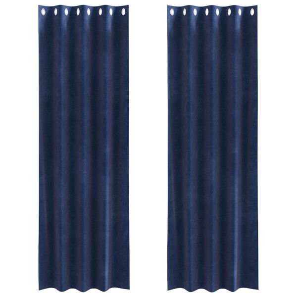 vidaXL Verduisterende gordijnen 2 pcs Donkerblauw 140 x 225 cm Fluweel