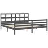 vidaXL Bedframe met hoofdbord massief hout grijs 200x200 cm