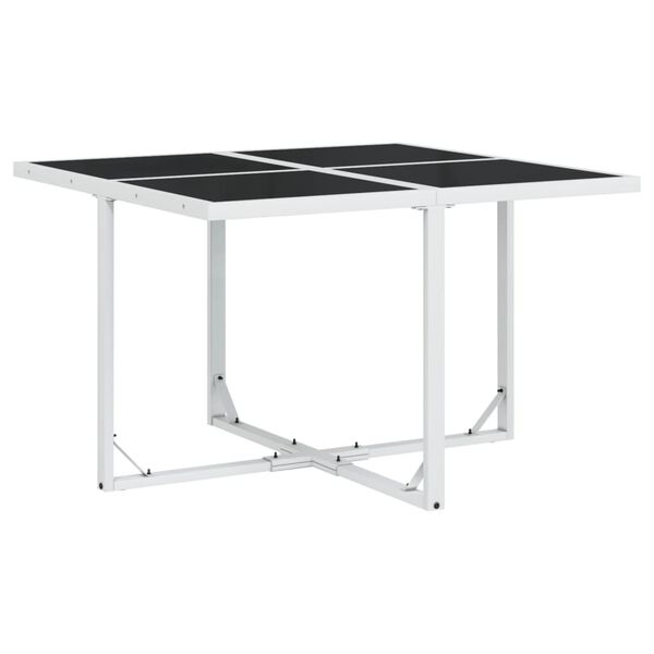 vidaXL 5-delige Tuinset met kussens textileen wit