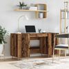 vidaXL Bureau met plank met opslag met de deur Oud hout Bewerkt hout