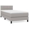 vidaXL Boxspring met matras stof lichtgrijs 100x200 cm