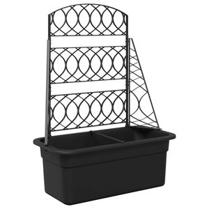 vidaXL Plantenbak Trellis Antraciet 58 x 29 x 78 cm PP