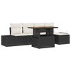 vidaXL Tuinbankenset 6 st Zwart poly rattan