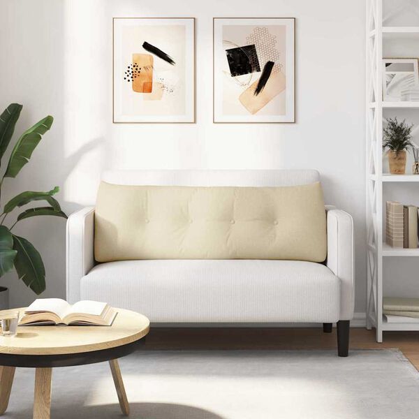 vidaXL Rugkussen Cr&egrave;me 140 x 24 x 50 cm Stof