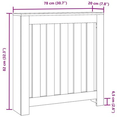 vidaXL Radiatorombouw 78x20x82 cm bewerkt hout betongrijs