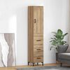 vidaXL Highboard Artisan Eiken 34,5 x 34 x 180 cm Bewerkt hout
