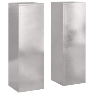 vidaXL Plantenstandaard 2 pcs Zilver 24 x 24 x 75 cm Roestvrij staal