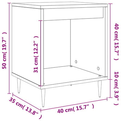 vidaXL Nachtkastjes 2 st 40x35x50 cm bewerkt hout wit