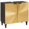 vidaXL Wastafelkast Zwart en Goud 62 x 33 x 58 cm Massief Mango Hout
