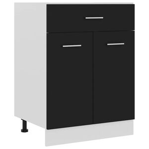 vidaXL Onderkast met lade Lyon 60x46x81,5 cm bewerkt hout zwart