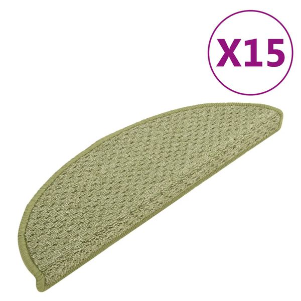 vidaXL Trapmatten 15 st 65x21x4 cm groen