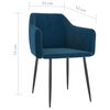 vidaXL Eetkamerstoelen 2 st fluweel blauw