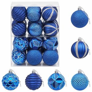 vidaXL Kerstballen set 36 st Blauw 6 cm Polystyreen