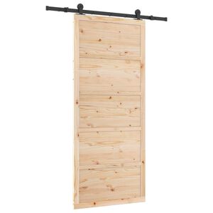 vidaXL Schuifdeur Naturel 80 x 208 cm Massief grenenhout