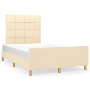 vidaXL Bedframe zonder matras 120x190 cm stof cr&egrave;mekleurig
