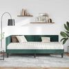 vidaXL Hoekbedframe met Matras Anders 2 pcs Groen Fluweel