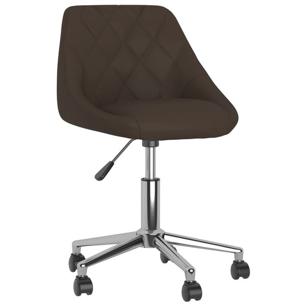 vidaXL Eetkamerstoelen draaibaar 2 st kunstleer bruin