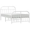 vidaXL Bedframe met hoofd- en voeteneinde metaal wit 120 x 190 cm