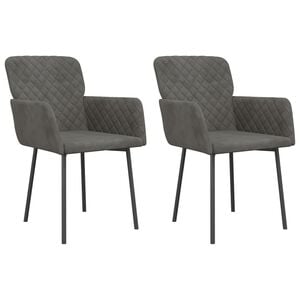 vidaXL Eetkamerstoelen 2 st fluweel donkergrijs