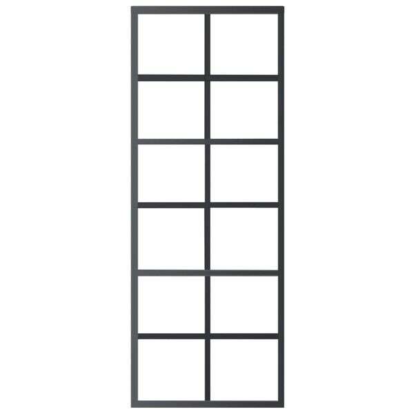 vidaXL Schuifdeur met beslag 76x205 cm aluminium en ESG-glas