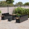 vidaXL Tuinbankenset 10 pcs Zwart Poly rattan en gepoedercoat staal