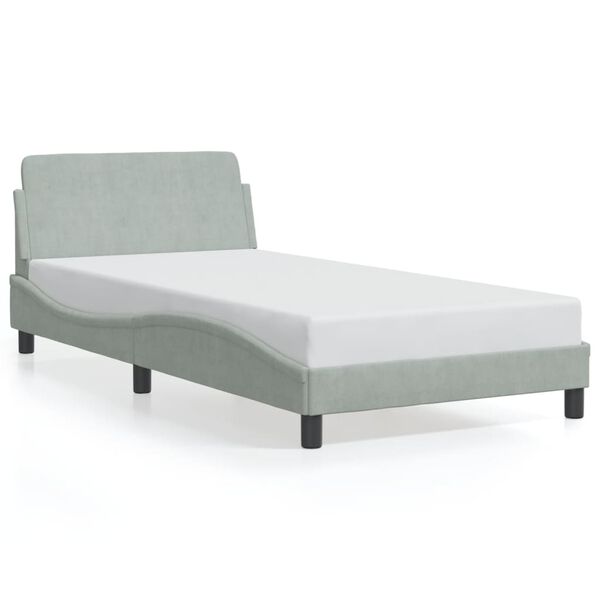 vidaXL Bedframe "Dover" 100x200 cm fluweel lichtgrijs