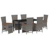 vidaXL Tuin eettafelset 7 st Grijs poly rattan