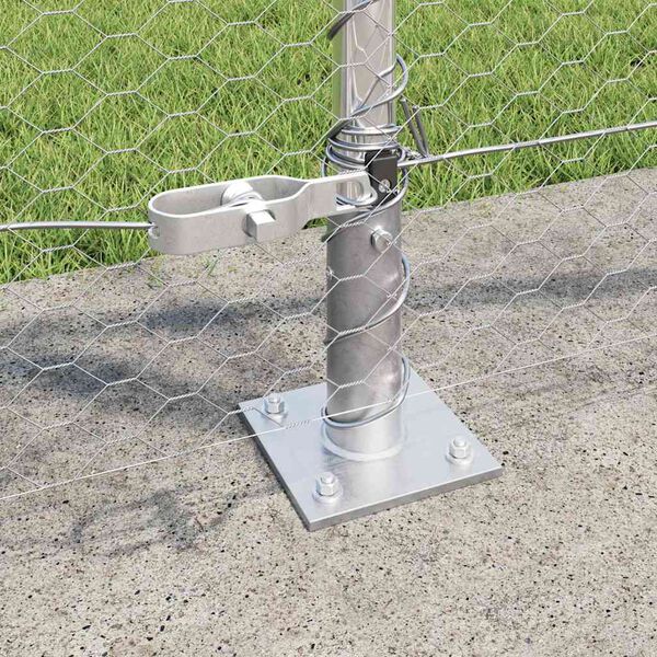 vidaXL Afrasteringspaal Zilver 100 x 1 m (25 mm gaas) Staal