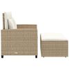 vidaXL Tuinbank 2-zits met kussens poly rattan beige
