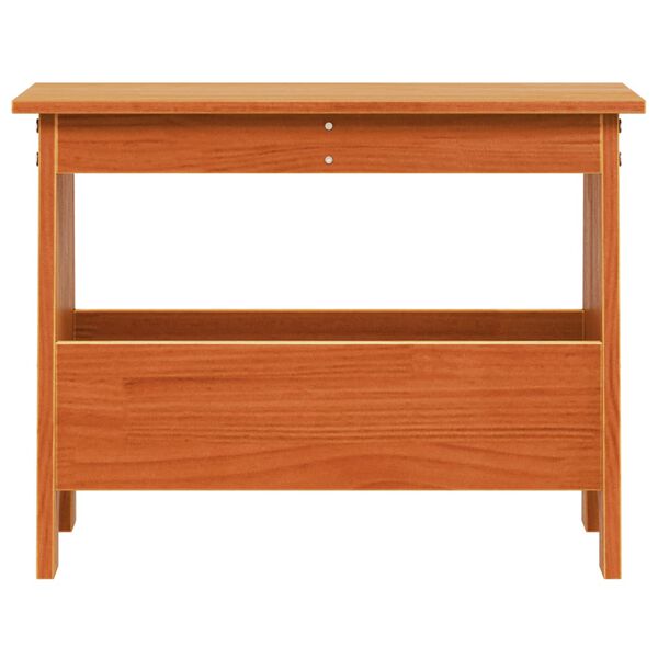 vidaXL Halbankje 60x28x45 cm massief grenenhout wasbruin
