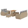vidaXL Tuinbankenset 8 pcs Beige poly rattan