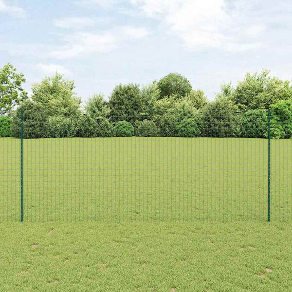 vidaXL Hek met Paal Groen 1,4 x 10 m Staal en PVC