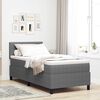 vidaXL Boxspring bed Lichtgrijs en wit. 203 x 80 x 88 cm Katoenen stof