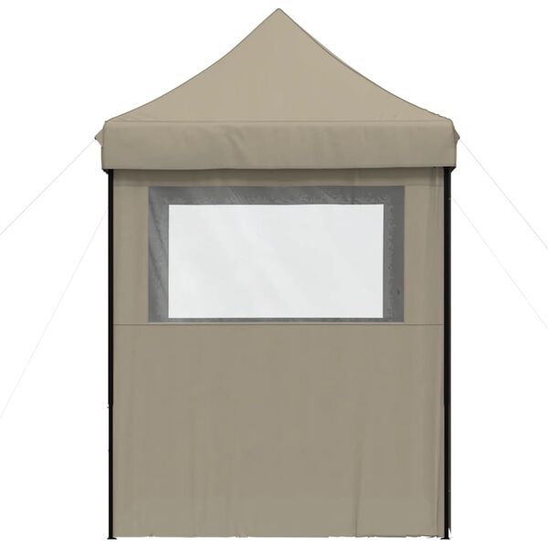 vidaXL Partytent inklapbaar pop-up met 4 zijwanden taupe