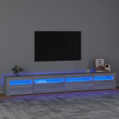 vidaXL Tv-meubel met LED-verlichting 270x35x40 cm grijs sonoma eiken