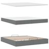 vidaXL Ottoman bed met matrassen en LED's 200x200cm stof donkergrijs