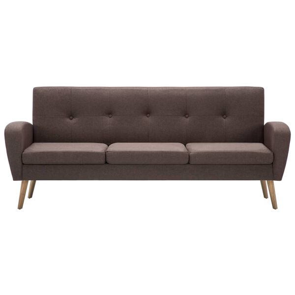 vidaXL Driezitsbank stof bruin