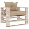 vidaXL 5-delige Loungeset met kussens pallet grenenhout