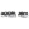 vidaXL 6-delige Loungeset met kussens staal wit