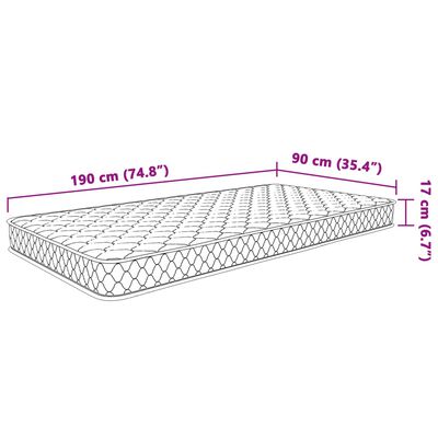 vidaXL Traagschuimmatras 90x190x17 cm wit