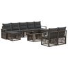 vidaXL Tuinbankenset 10 st Grijs en Donkergrijs poly rattan