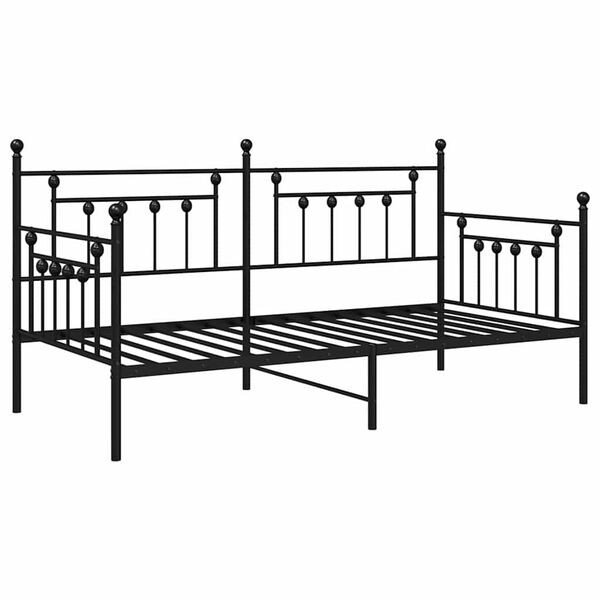 vidaXL Bedframe voor een daybed Zwart 90 x 200 cm Staal
