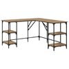 vidaXL Bureau Artisan Eiken 139 x 139 x 75 cm Bewerkt hout