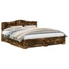 vidaXL Bedframe met lade Gerookt eiken 200 x 200 cm Bewerkt hout
