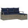 vidaXL Bankstel 4 st 4-Aantal zitplaatsen Grijs en Marineblauw