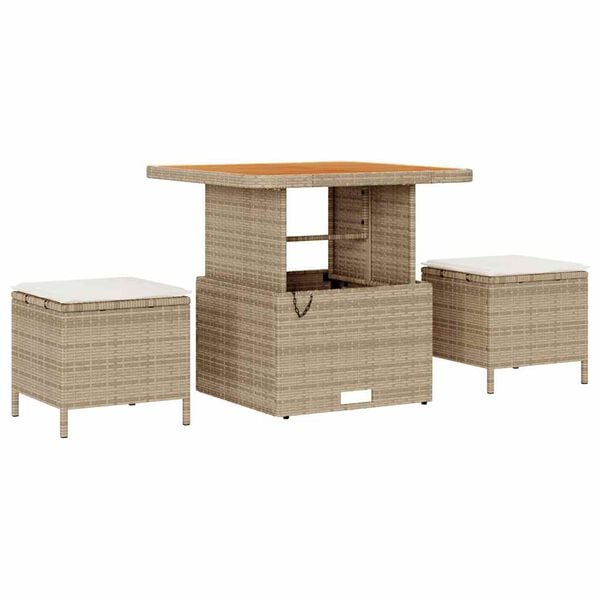 vidaXL Tuin Sofa Set met kussen 10 pcs beige en cr&egrave;mekleurig