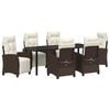 vidaXL Tuin eettafelset 7 st Bruin poly rattan