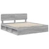 vidaXL Bedframe Grijs Sonoma 180 x 200 cm Massief grenenhout